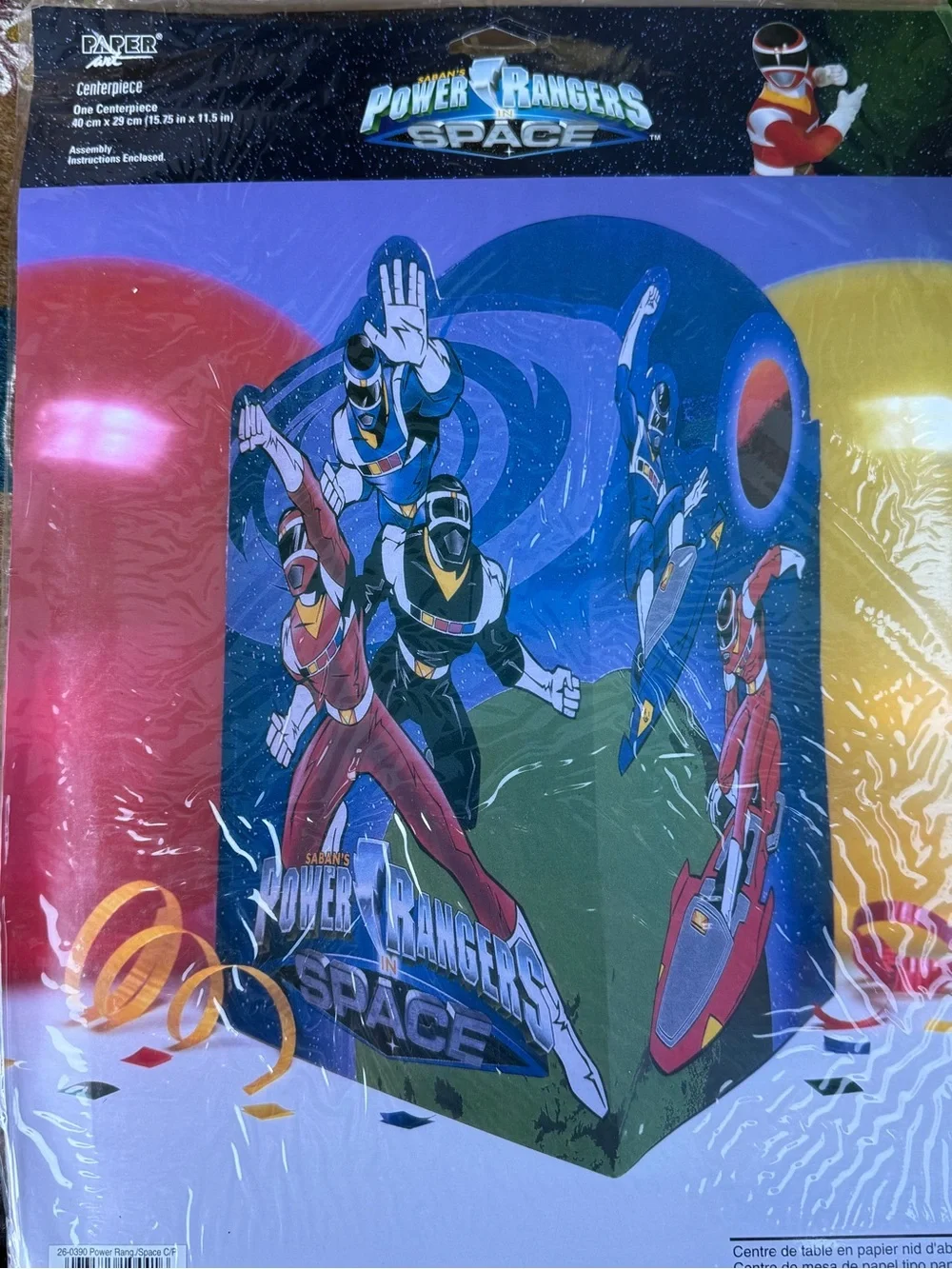 Vintage 1998 Power Rangers in Space Party Centerpiece Happy Birthday Party
